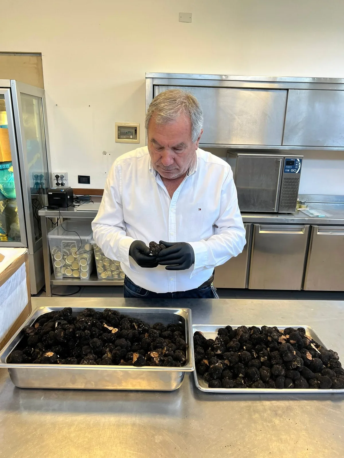 Roberto Ugolini 进行松露原料甄选