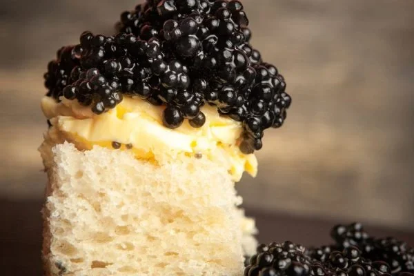 Sweet Bread with Butter and Caviar